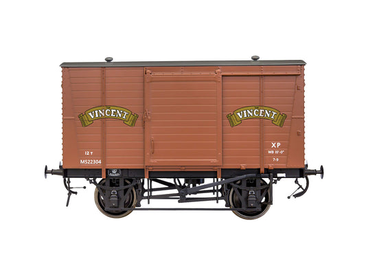 Dapol LMS Standard 12t Van Vincent Motorcycles Weathererd DA7F-065-010W O Gauge