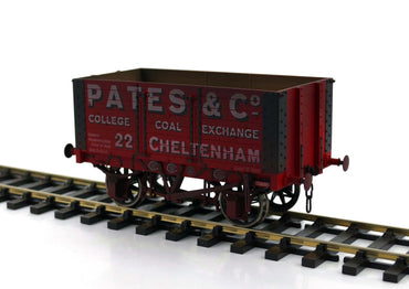 Dapol 7 Plank Wagon 9ft Wheelbase Pates & Co 22 Weathered DA7F-072-006W O Gauge