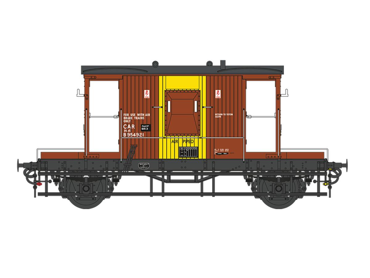 Dapol 20t Brake Van CAR BR Bauxite B954921 DA7F-200-021 O Gauge