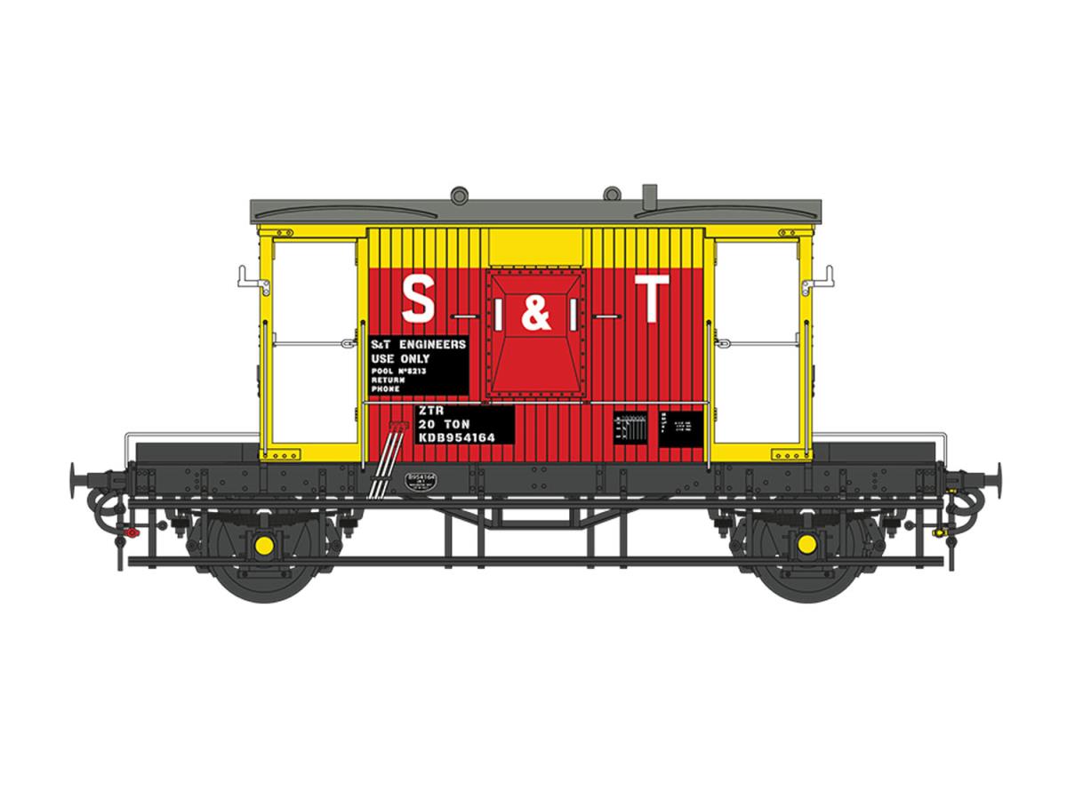 Dapol 20t Brake Van ZTR BR S&T KDB954164 DA7F-200-022 O Gauge