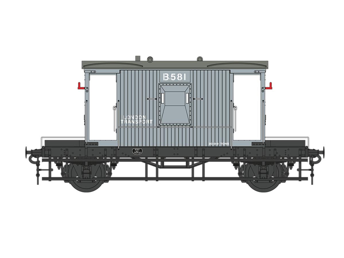 Dapol 20t Brake Van London Transport B581 DA7F-200-023 O Gauge