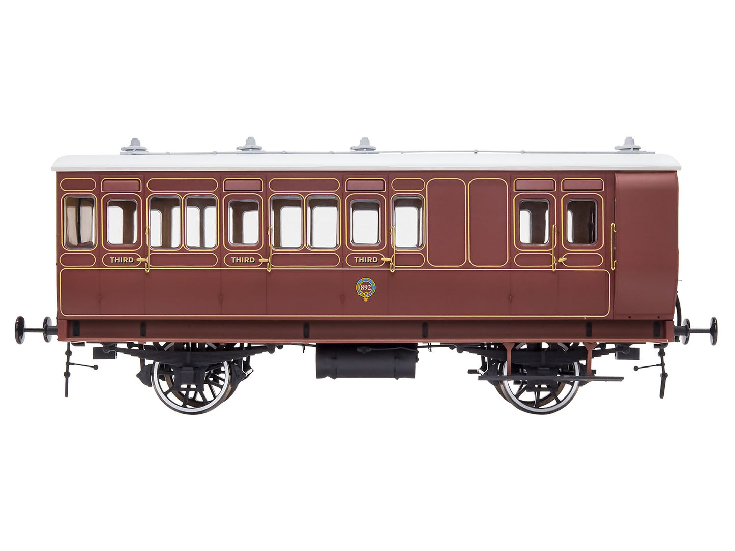 Dapol Stroudley 4whl Brake 3rd Lined Brown 892 Lit DA7P-020-581L O Gauge