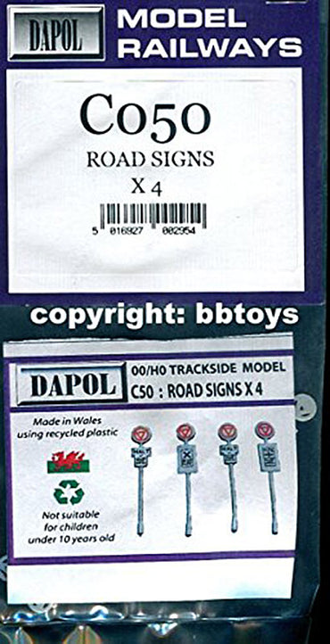 Dapol Kitmaster Road Signs (4) Kit HO/OO Gauge DAC050