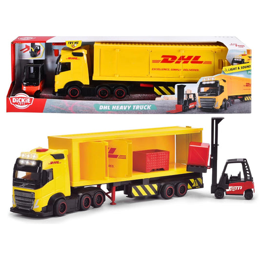 Dickie DHL Volvo FH16 Heavy Truck & Forklift w/Light & Sound 203747018