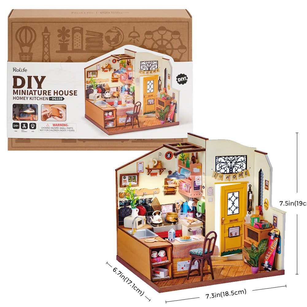 Rolife Cozy Kitchen DIY Miniature House Kit DG159
