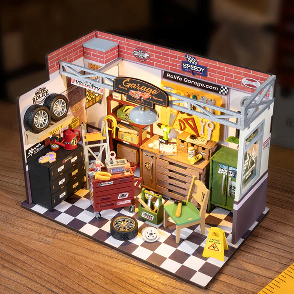 ROBOTIME Rolife Garage Workshop DIY Miniature Dollhouse DG165
