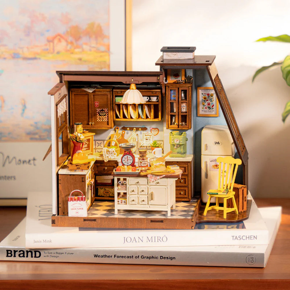 ROBOTIME Rolife Baking Kitchen DIY Miniature Dollhouse Model Kit DG172