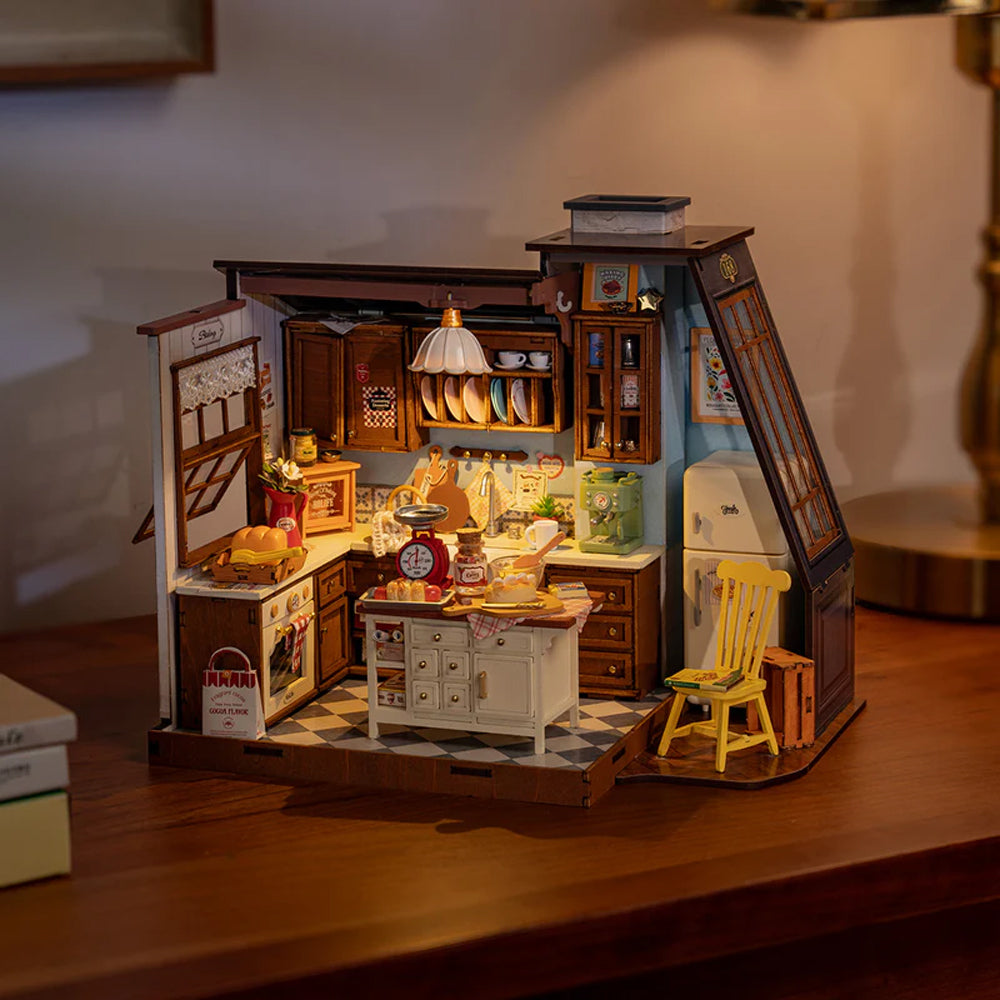 ROBOTIME Rolife Baking Kitchen DIY Miniature Dollhouse Model Kit DG172