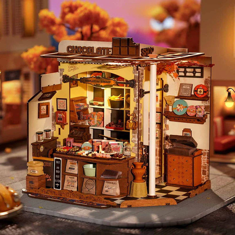 ROBOTIME Rolife Henry's Chocolate DIY Miniature Dollhouse Model Kit DG174