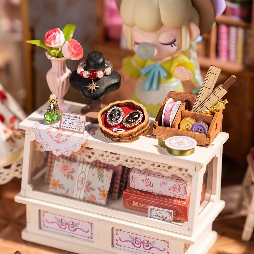 Rolife Elsa's Tailoring Haberdashery DIY Miniature House Wooden Model Kit DG178