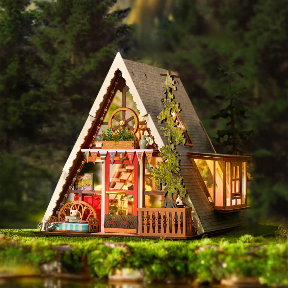 Rolife A-Frame Cabin DIY Miniature House Wooden Model Kit DG181