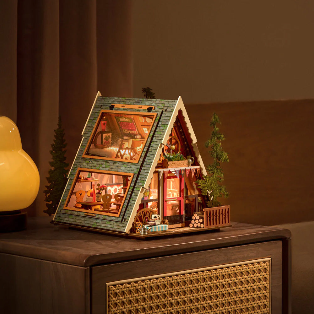 Rolife A-Frame Cabin DIY Miniature House Wooden Model Kit DG181