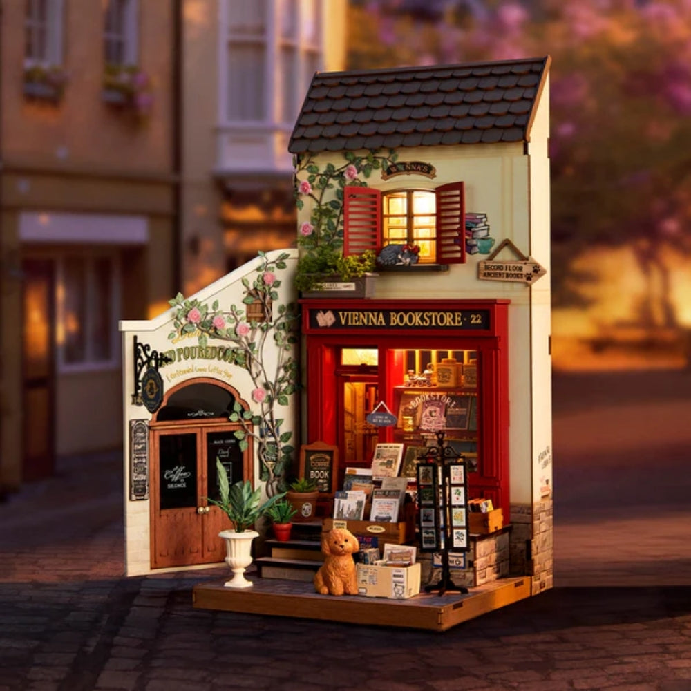 Rolife Vienna Bookstore DIY Miniature Dollhouse DG183