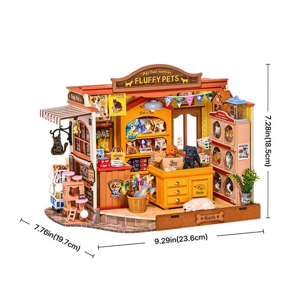 Rolife Fluffy Friends Hub DIY Miniature Dollhouse Model Kit DG185