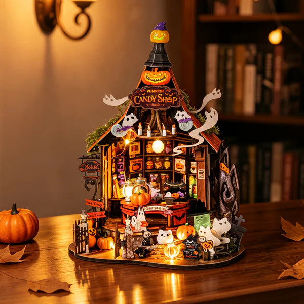 Rolife Haunted Candy House DIY Miniature Dollhouse Model Kit DG186