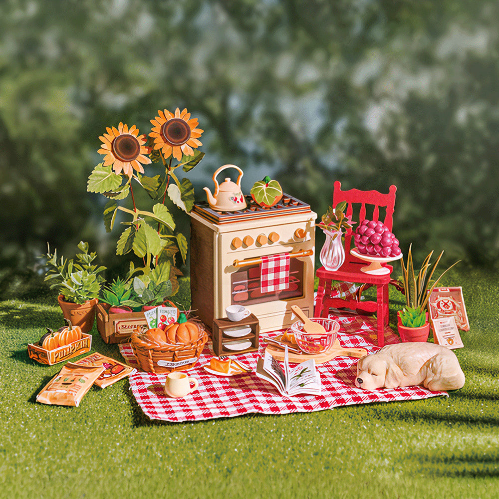 Rolife Sunlit Farmhouse Kitchen DIY Miniature House Model Kit DH101