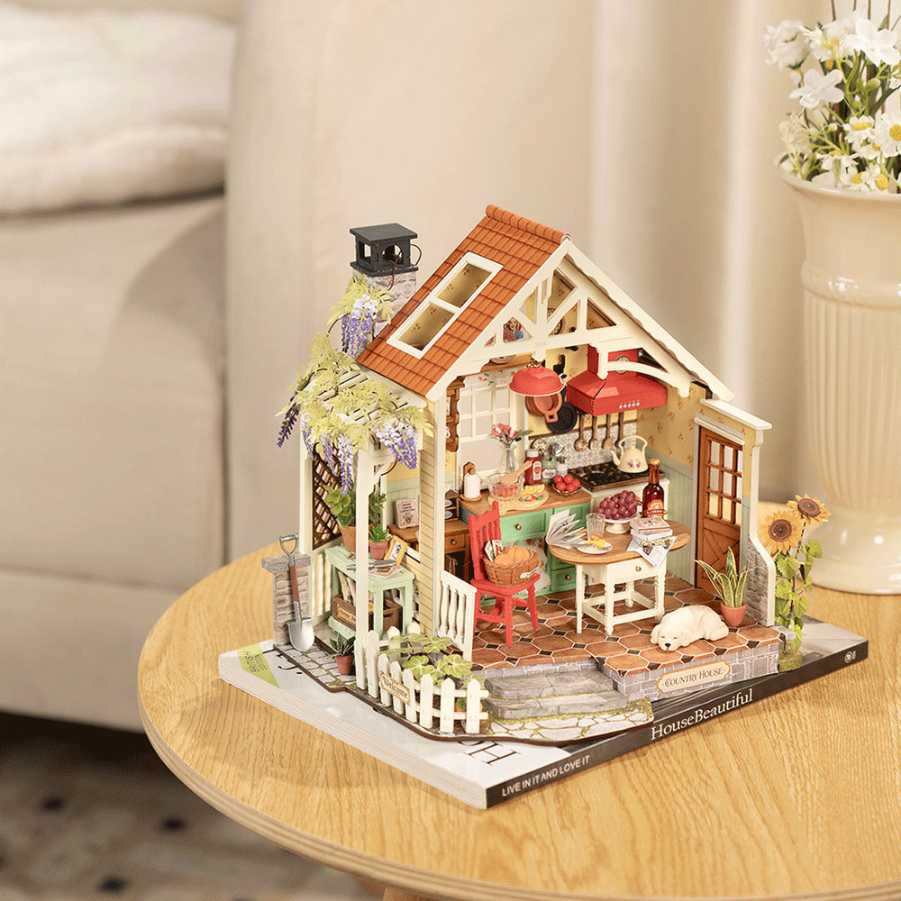 Rolife Sunlit Farmhouse Kitchen DIY Miniature House Model Kit DH101