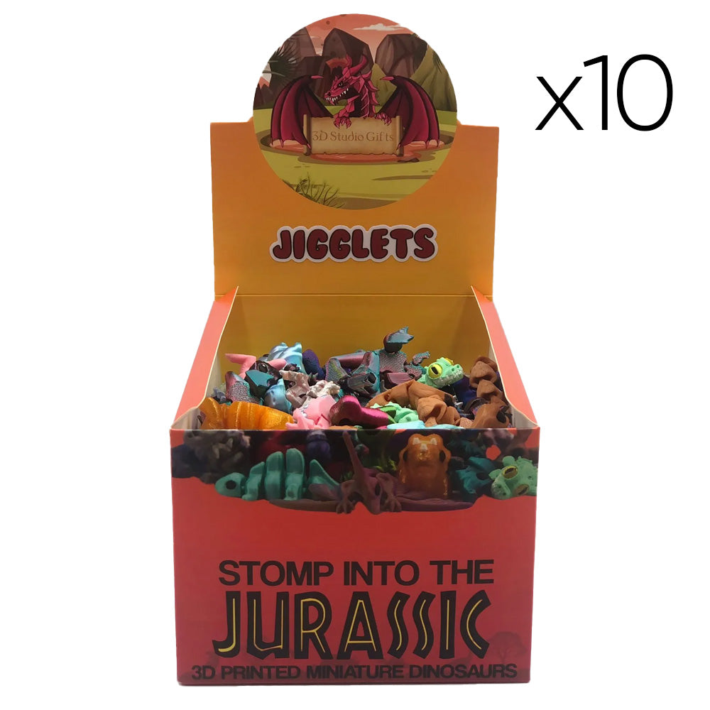 Dinosaur Jigglets x10 - Cute 3D Printed Articulated Collectible Creatures!