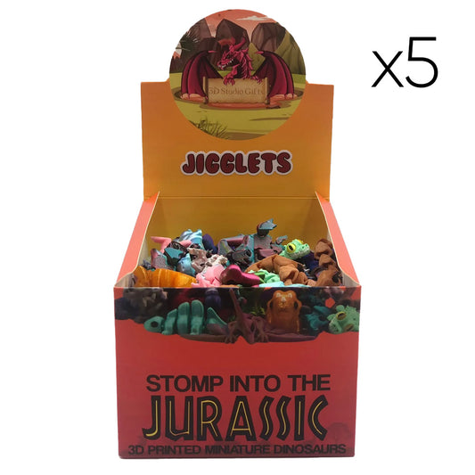 Dinosaur Jigglets x5 - Cute 3D Printed Articulated Collectible Creatures!
