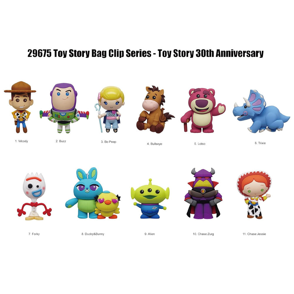 Toy Story 30th Anniversary Figure Bag Clips Disney Pixar - Monogram