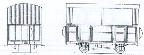 Dundas Models DM34 4 Wheel Coach 2 Compartments OO9 Gauge
