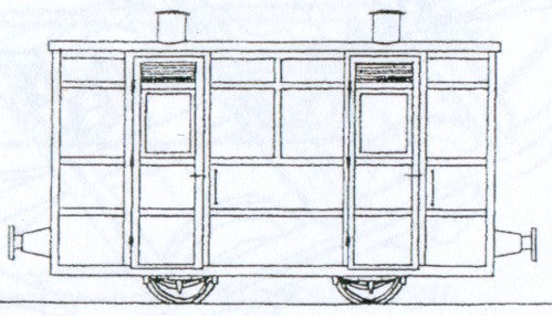 Dundas Models DM67 Victorian 2 Comp Panelled Coach OO9 Gauge