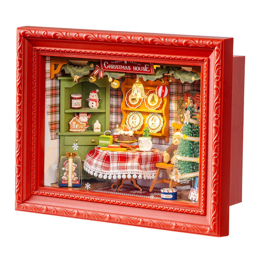 Rolife Christmas Eve Party Wooden Puzzle Wall Art Story Frame Model Kit DP005