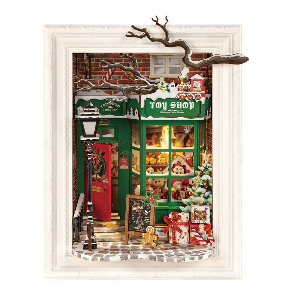 Rolife Christmas Santa's Toy Shop Wooden Puzzle Wall Art Story Frame Model Kit