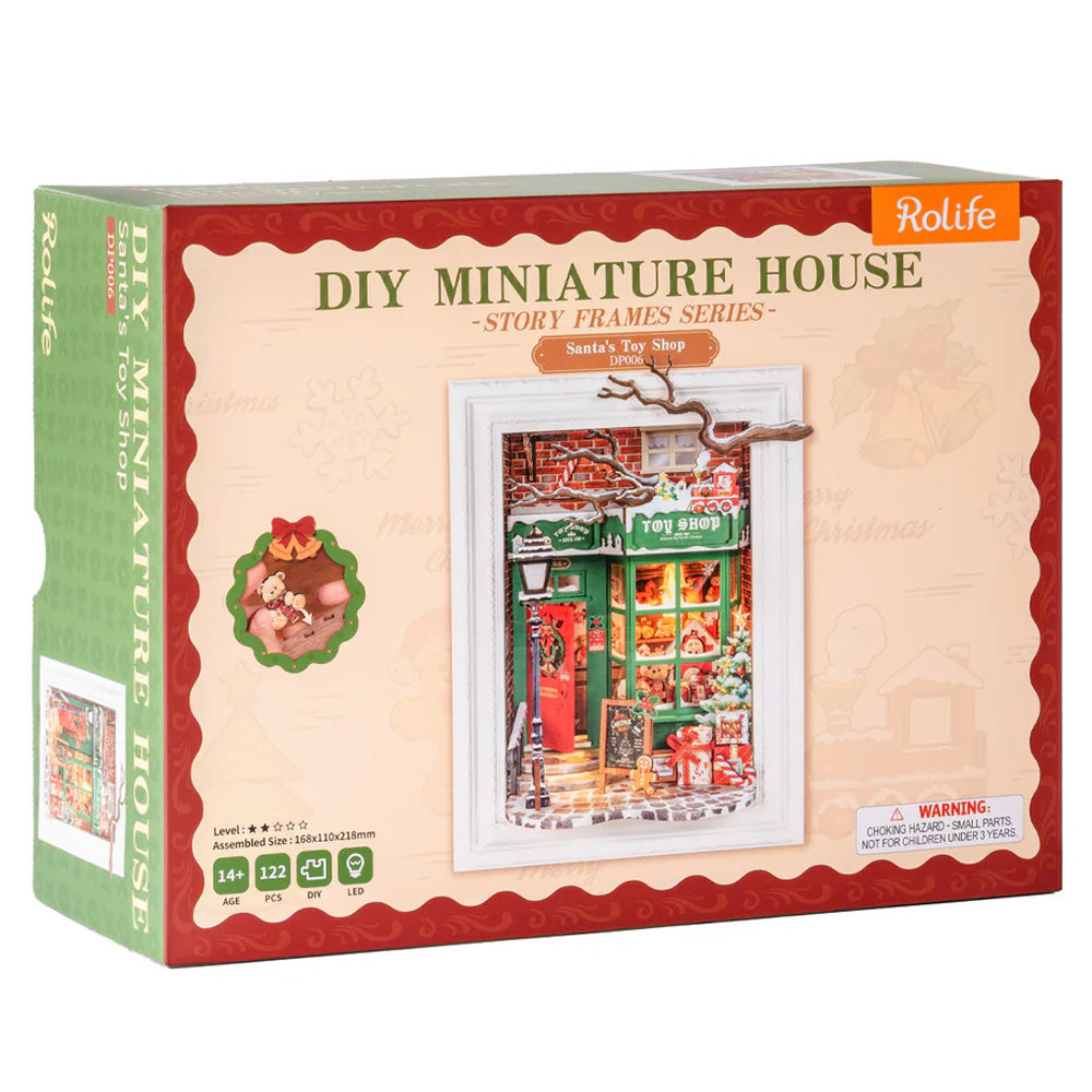 Rolife Christmas Santa's Toy Shop Wooden Puzzle Wall Art Story Frame Model Kit