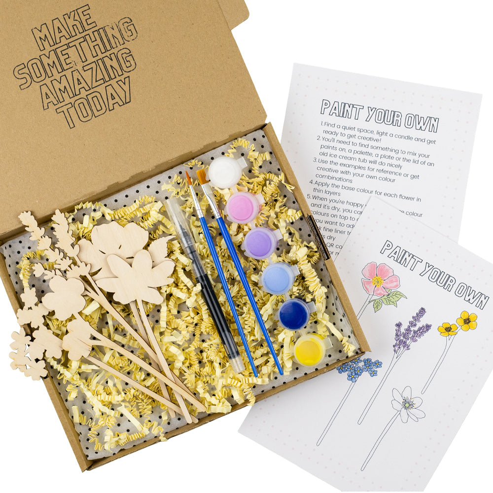 Daphne Rosa Wooden Wild Flowers Painting Craft Kit (Set 1)