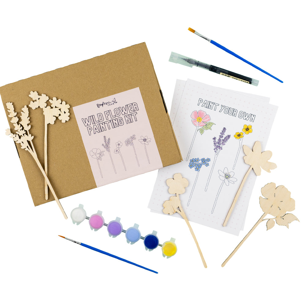 Daphne Rosa Wooden Wild Flowers Painting Craft Kit (Set 1)