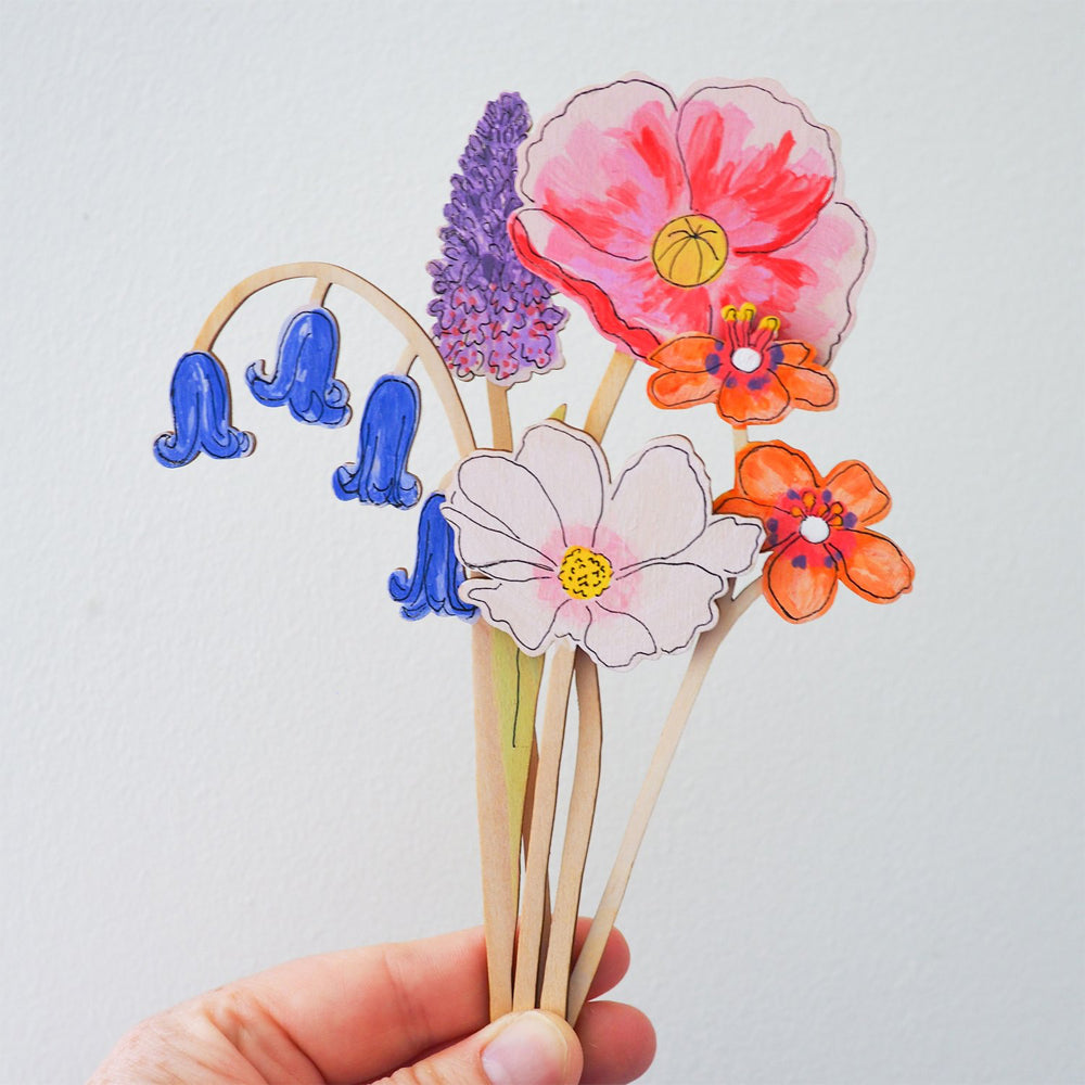 Daphne Rosa Wooden Wild Flowers Painting Craft Kit (Set 2)