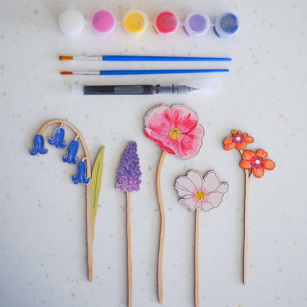 Daphne Rosa Wooden Wild Flowers Painting Craft Kit (Set 2)