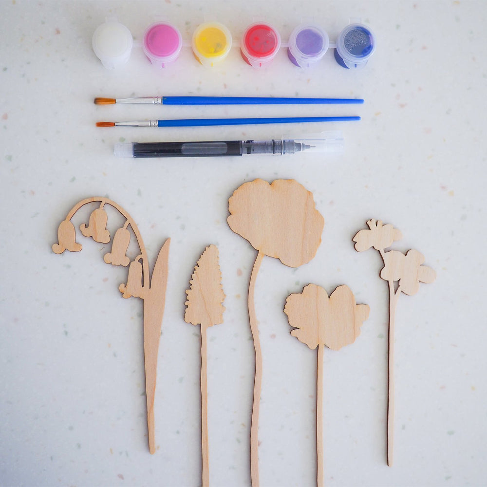 Daphne Rosa Wooden Wild Flowers Painting Craft Kit (Set 2)