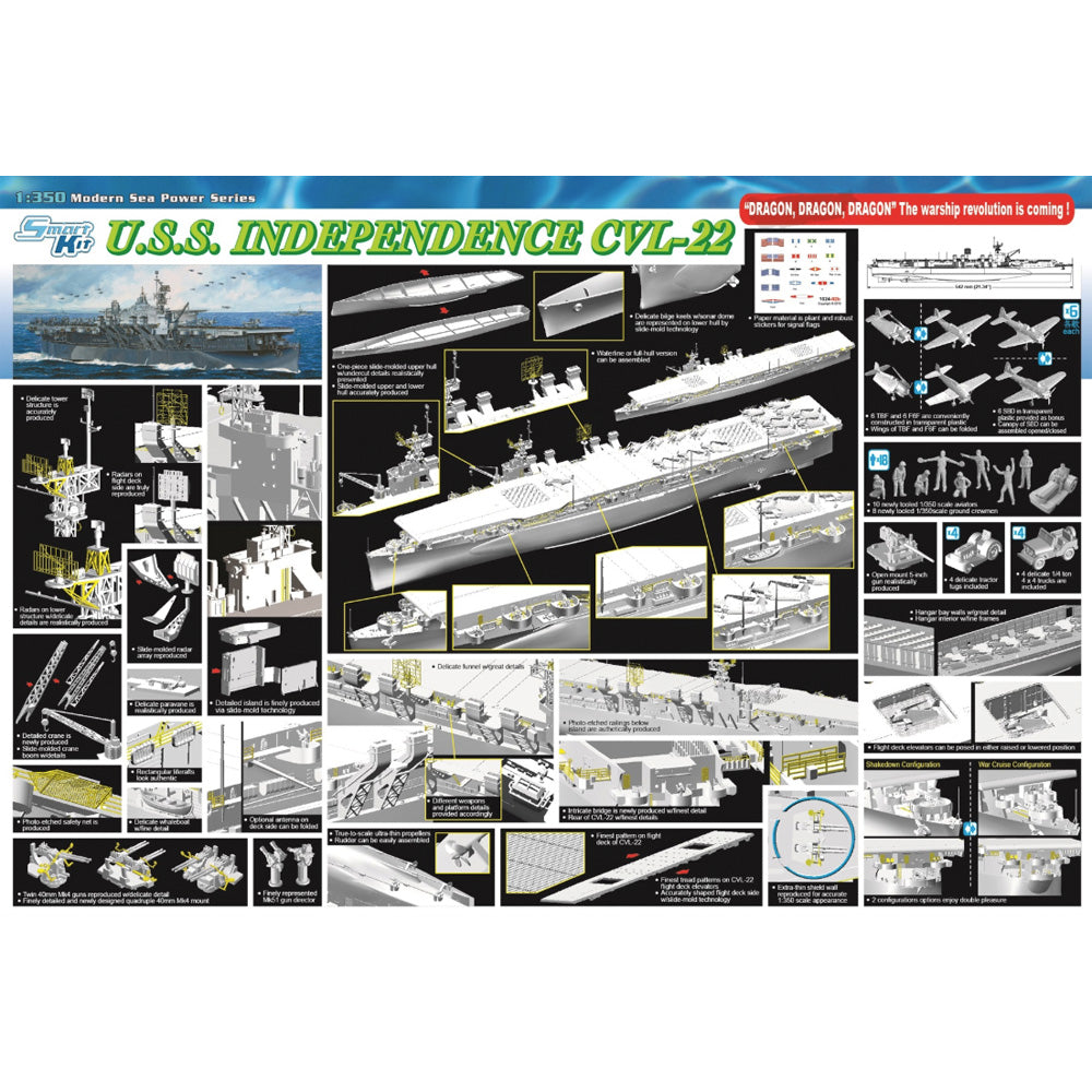 Dragon 1024 U.S.S. Independence CVL-22 1:350 Model Kit
