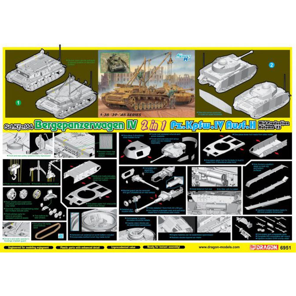 Dragon 6951 Sdkfz 164 Brgpnzrwgn Iv & Pz.Kpfw Iv.Ausf H 1:35 Plastic Model Kit