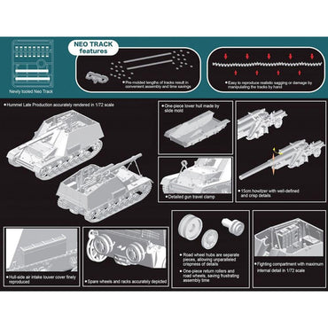 Dragon  7628 Sd.Kfz.165 Hummel Late Prod. Neo Track 1:72 Tank Plastic Model Kit
