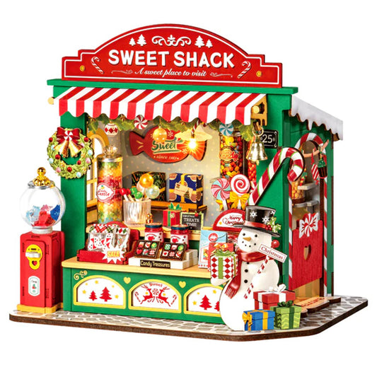 Rolife Christmas Candy Stand DIY Miniature House Wooden Model Kit DS043