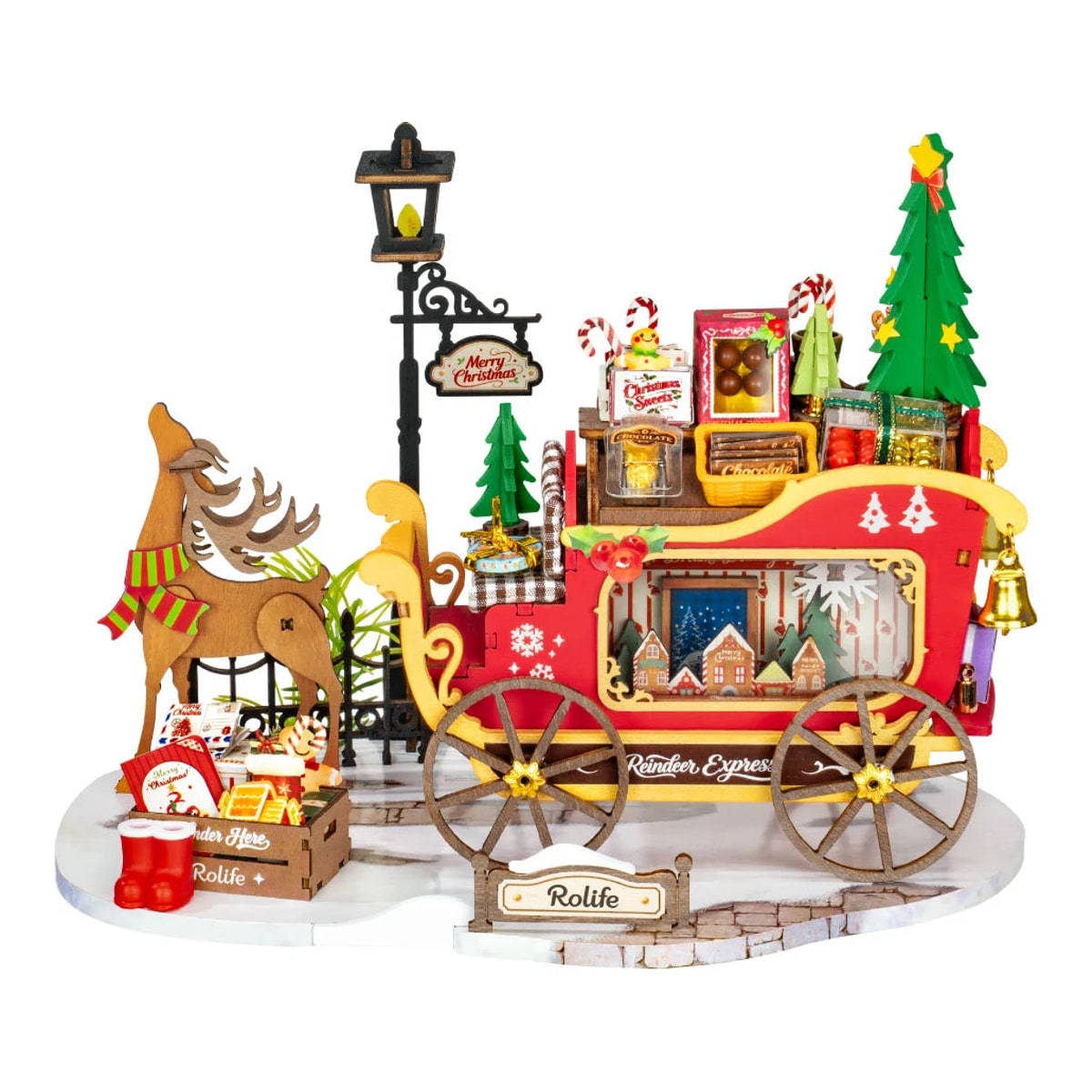 Rolife Reindeer Express DIY Miniature House Wooden Model Kit DS059