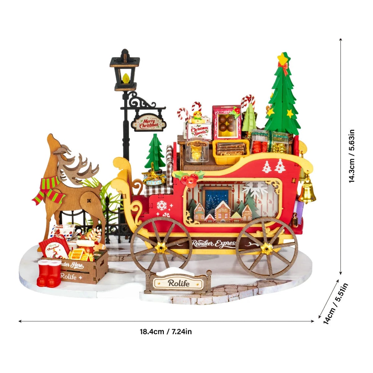 Rolife Reindeer Express DIY Miniature House Wooden Model Kit DS059 - image 7
