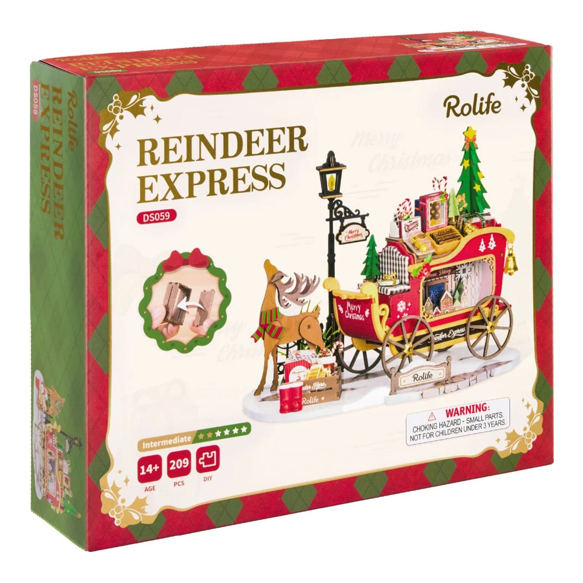 Rolife Reindeer Express DIY Miniature House Wooden Model Kit DS059
