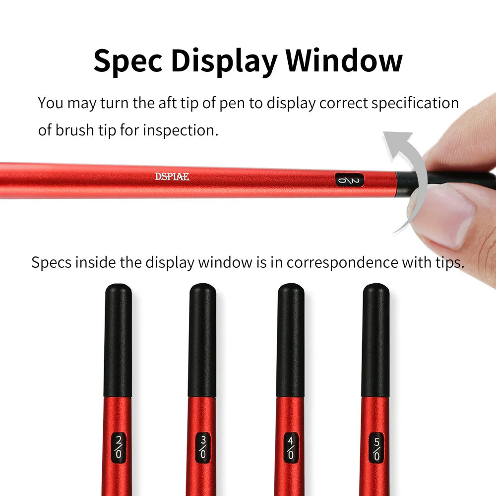 DSPIAE Fine Paint Brush Tips 3pcs 2/0