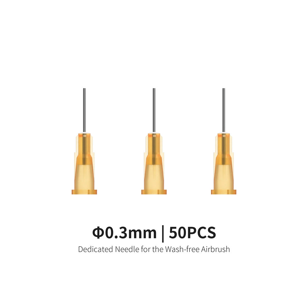 DSPIAE 0.3mm Needles (50pcs) for Wash-Free Airbrush Paint Mixing Bottles AB-D03