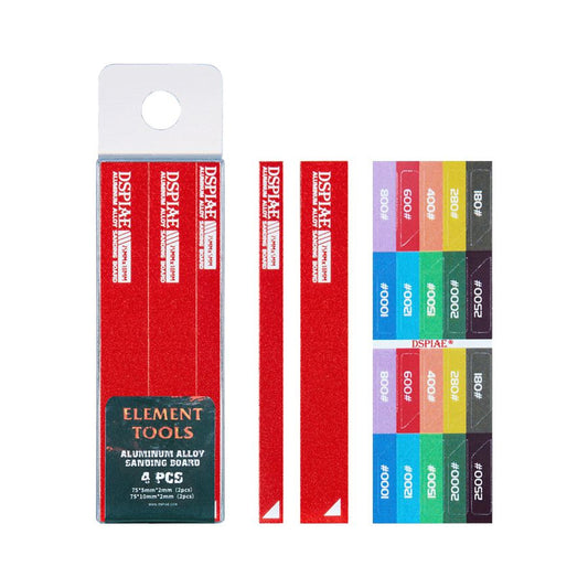 DSPIAE Aluminum Alloy Medium/Small Sanding Boards (Red) 4pcs AS-RD15