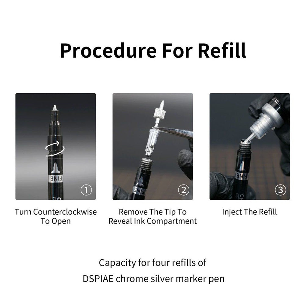 DSPIAE Chrome Silver Marker Pen Liquid Refill CR-10