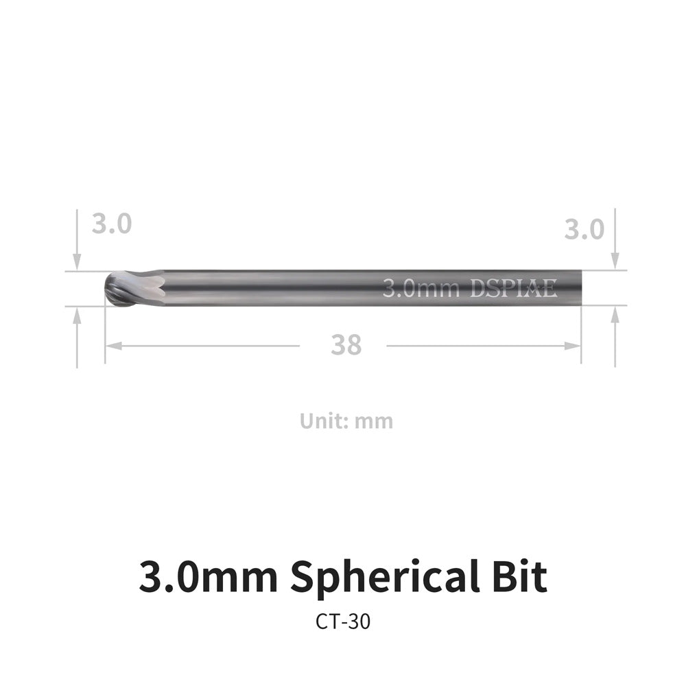 DSPIAE 3mm Spherical Burr Bit for AT-CT Chamfering Tool CT-30