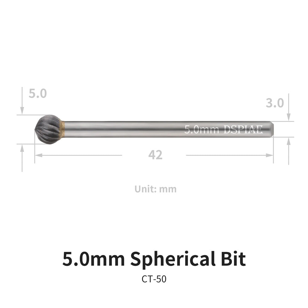 DSPIAE 5mm Spherical Burr Bit for AT-CT Chamfering Tool CT-50