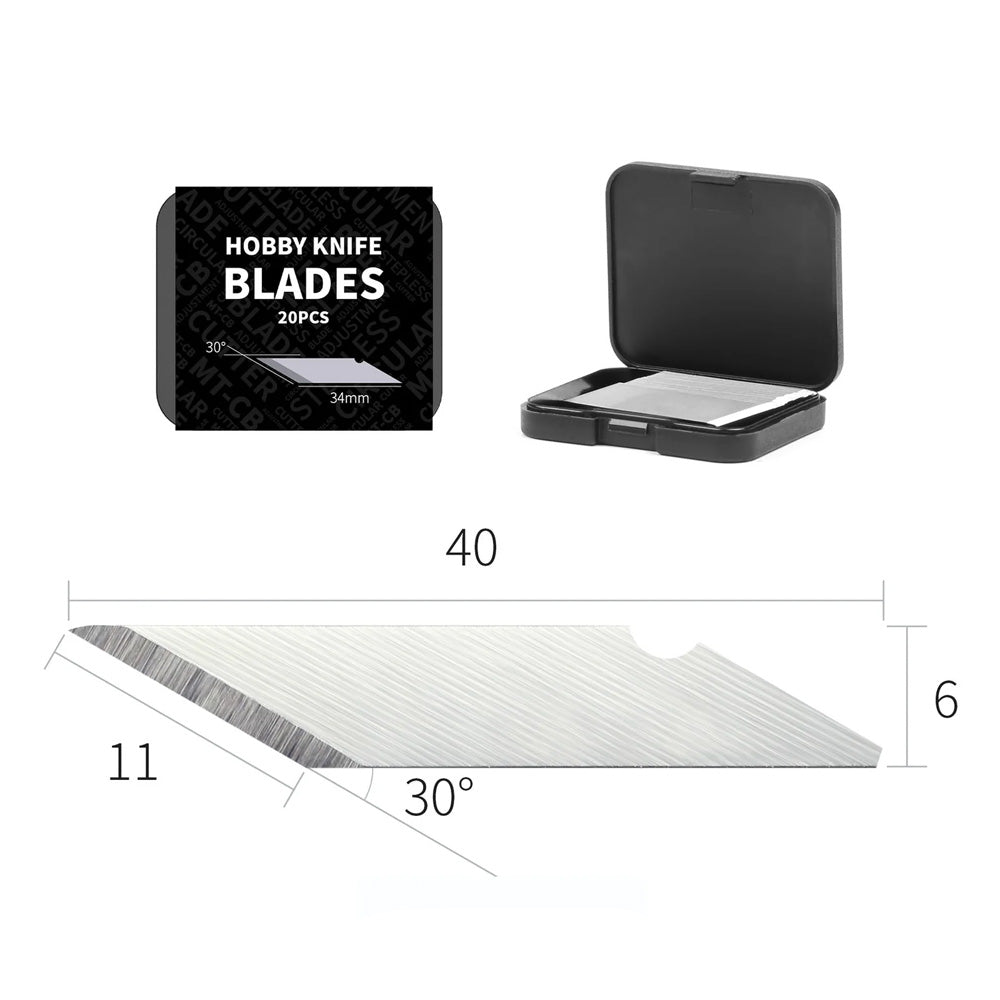 DSPIAE Hobby Knife Broad Blades (20pcs) for AT-DK01 Knife DK-B01