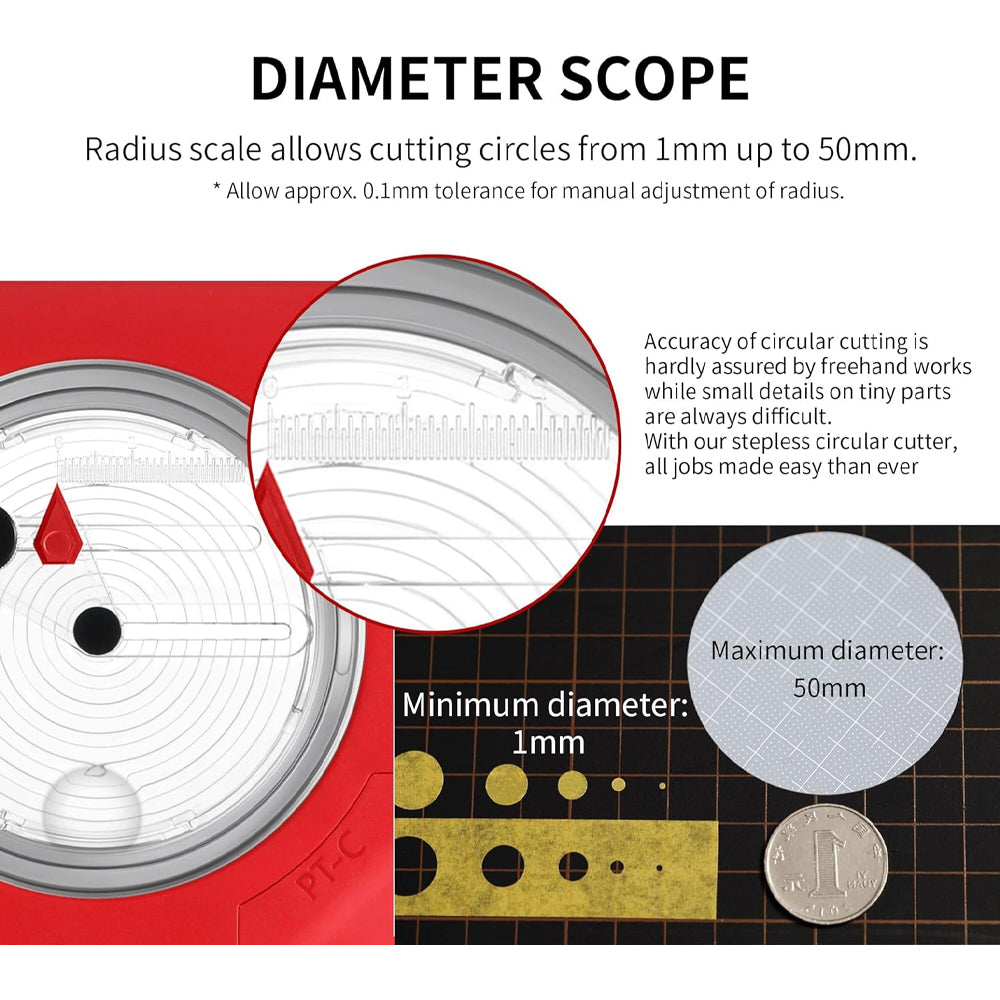 DSPIAE Integral Stepless Circular Cutter PT-C