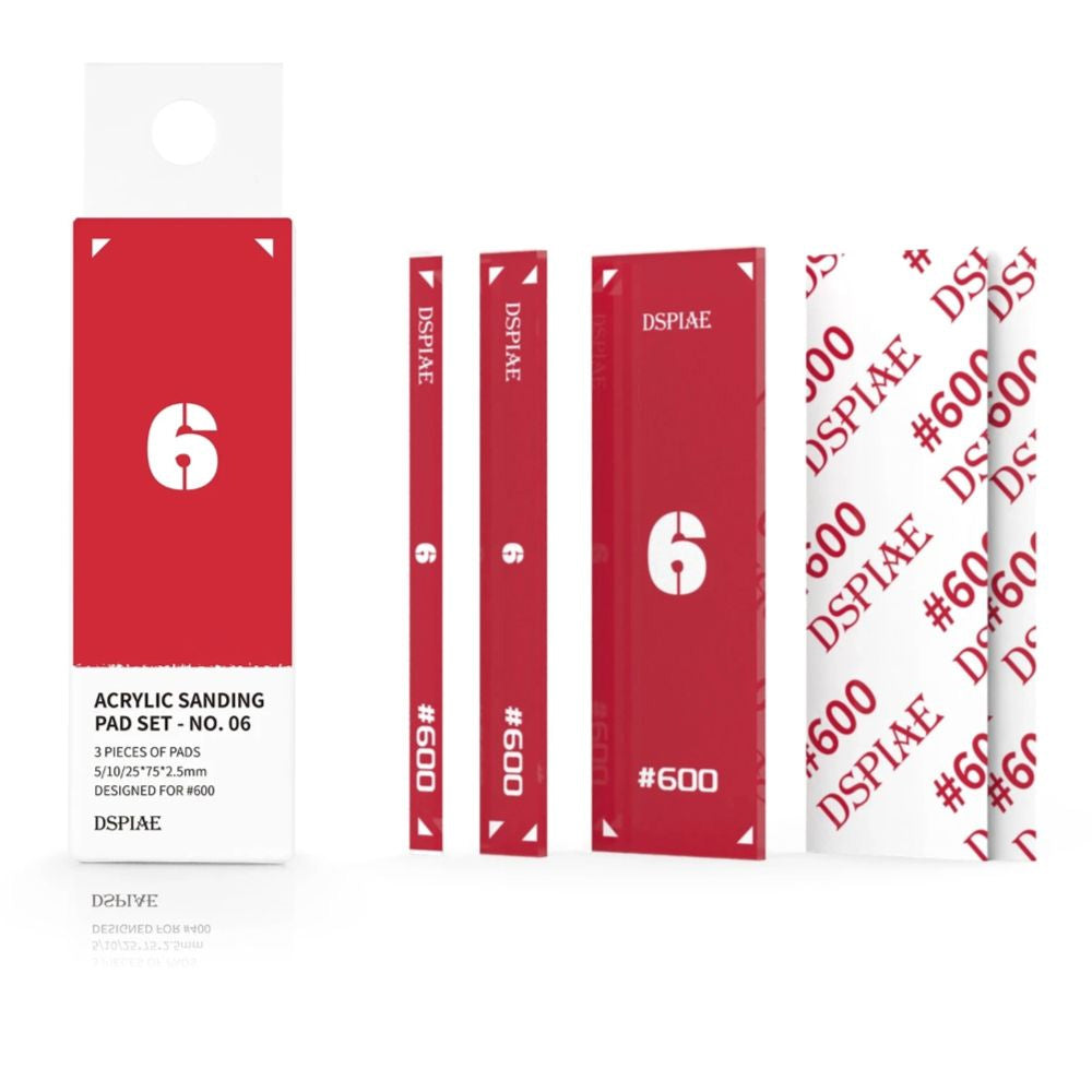 DSPIAE #600 Acrylic Sanding Pad Set Red PT-SP06